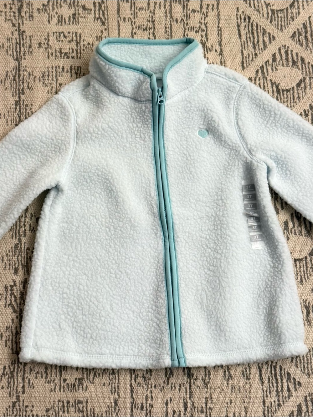 NWT OshKosh B'gosh Girls Microfleece Long-Sleeve Zip-Up Jacket 3T